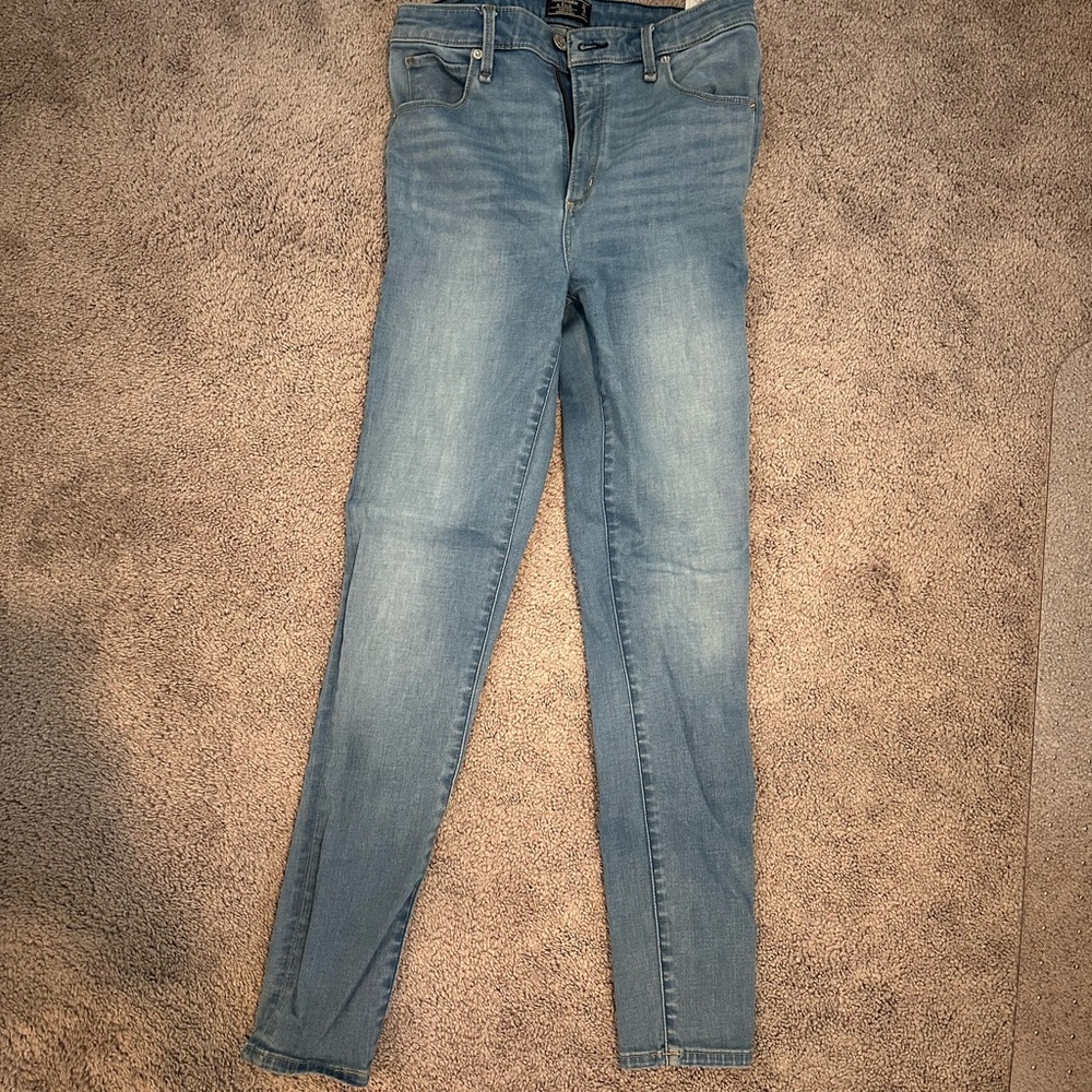 Abercrombie High Rise Super Skinny Light Blue Jeans